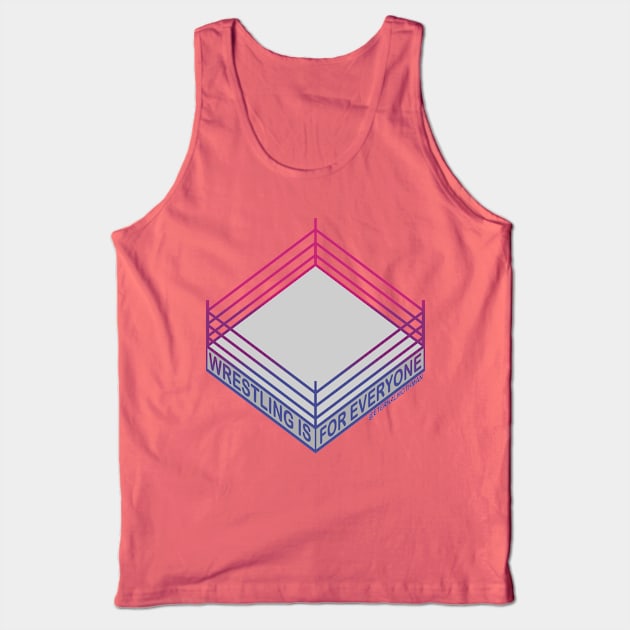 "Wrestling is for Everyone" Bisexual Pride Flag Tank Top by eternalMothman